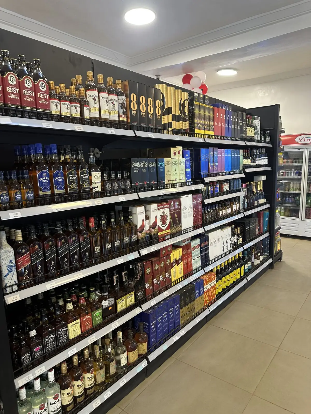 Drinks and liquor section